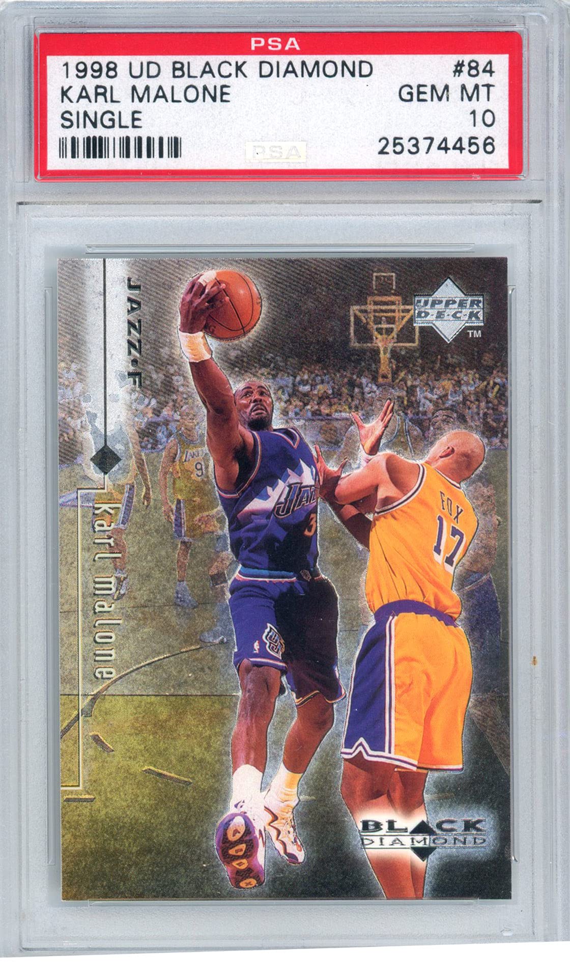 1998 UD BLACK DIAMOND 84 KARL MALONE SINGLE PSA 10 25374456