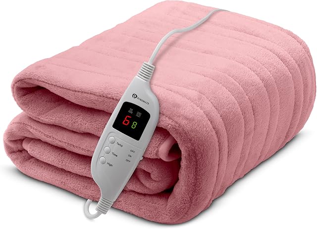 CozyMate Heated Throw - Luxurious Electric Blanket - Extra Large Heated Blanket with 9 Heat Settings and Timer Function, Machine Washable Fleece with Digital Controller