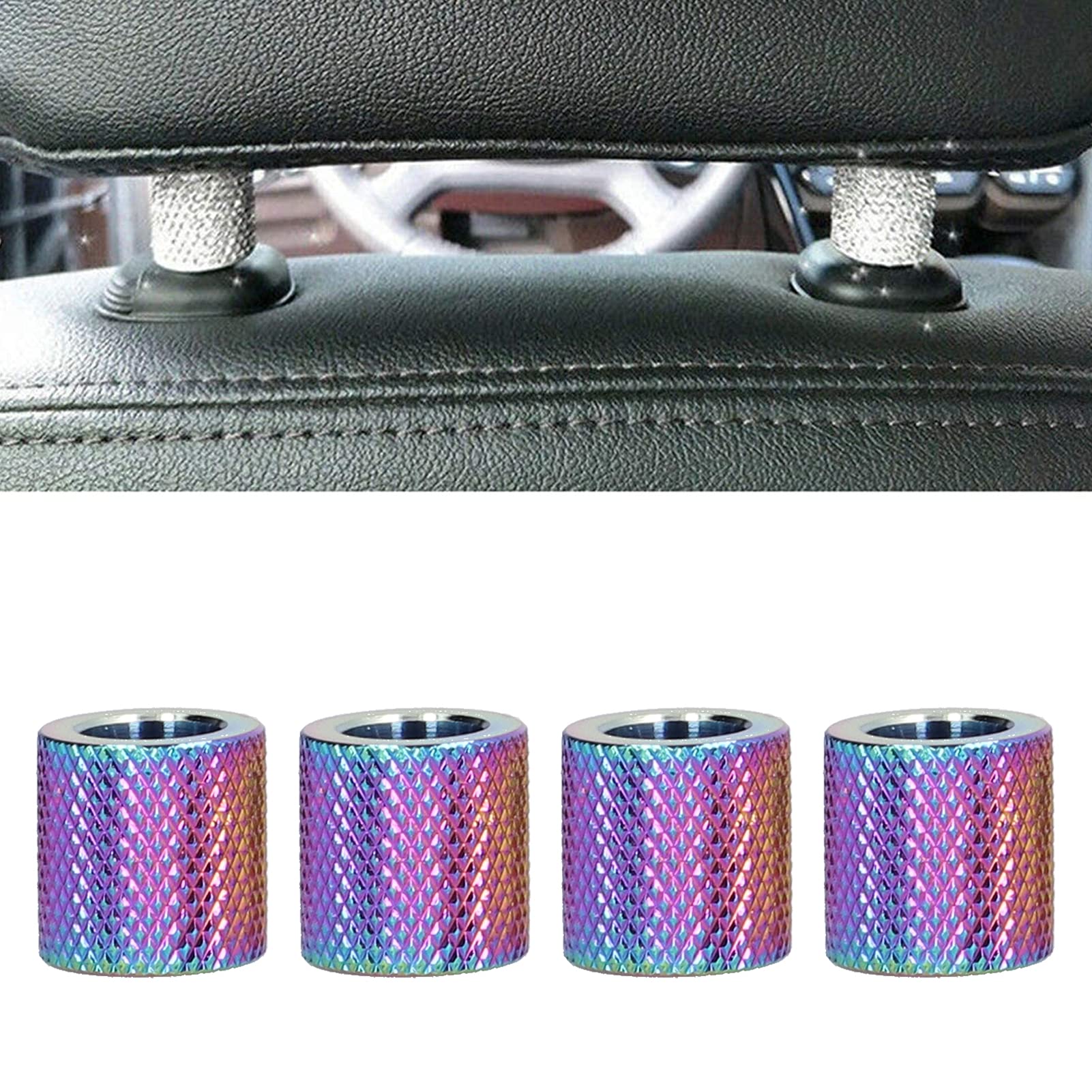 4 Pezzi Anelli Per Poggiatesta Sedili Decorazione Interna In Cristallo Universale Per Auto Suv Camion B Blu 94979263