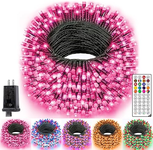 Miniatura 9 de Ollny - Luces de Navidad RGB de 400 LEDs 40 m, luces de cadena de Navidad que cambian de color con 130 modos, con control remoto, temporizador e