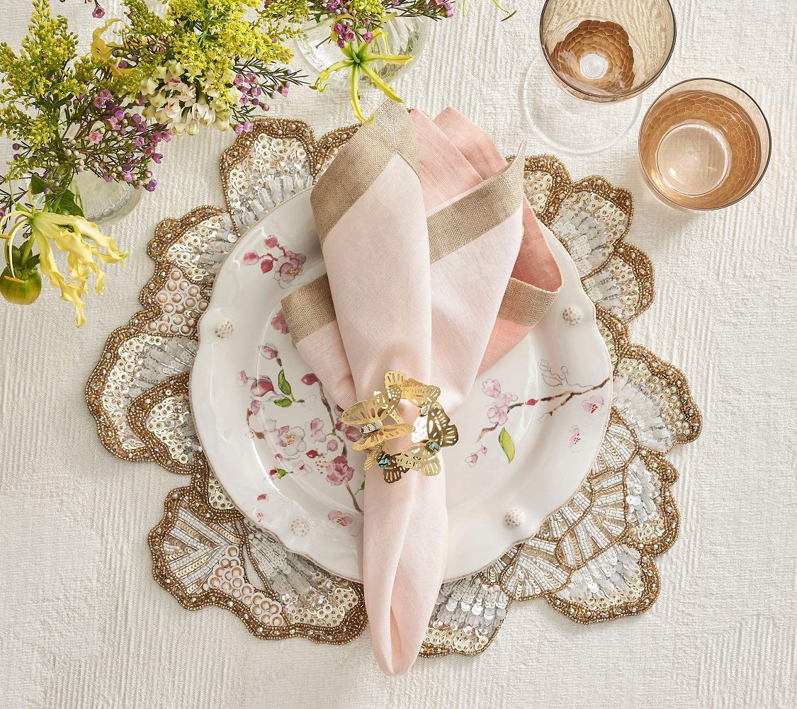 Amazon｜Kim Seybert バタフライガーデンナプキンリング ゴールド