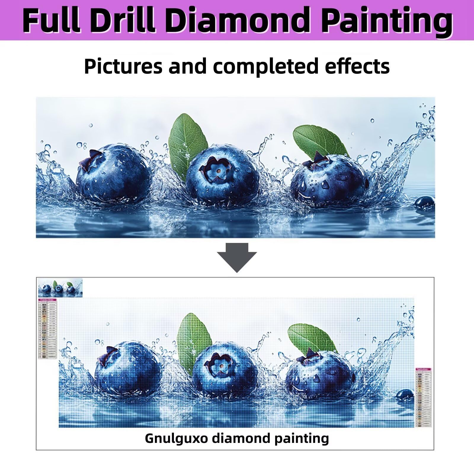 Malarstwo kuchenne Diament, owoce Diamentowe Malarstwo Dorosły XXL 50 x 150 cm 5D Diament Malarstwo Dorosły Początkujący, DIY Diamentowy Zestaw do haftu krzyżykowego do dekoracji ścian domu, prezent