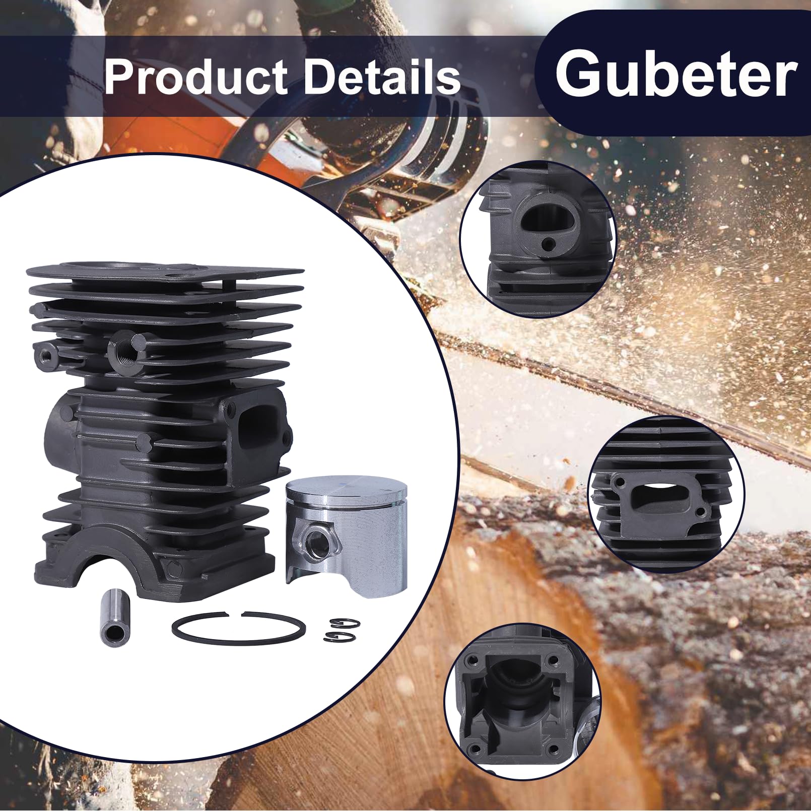 Kit Cilindro Pistone 44mm Per Motosega Husqvarna 340 345 350 &ndash; Ricambio 503869971