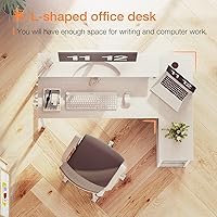 Vista 7 de ODK Escritorio pequeño en forma de L, escritorio esquinero de 48 pulgadas con estantes de almacenamiento reversibles, escritorio de computadora
