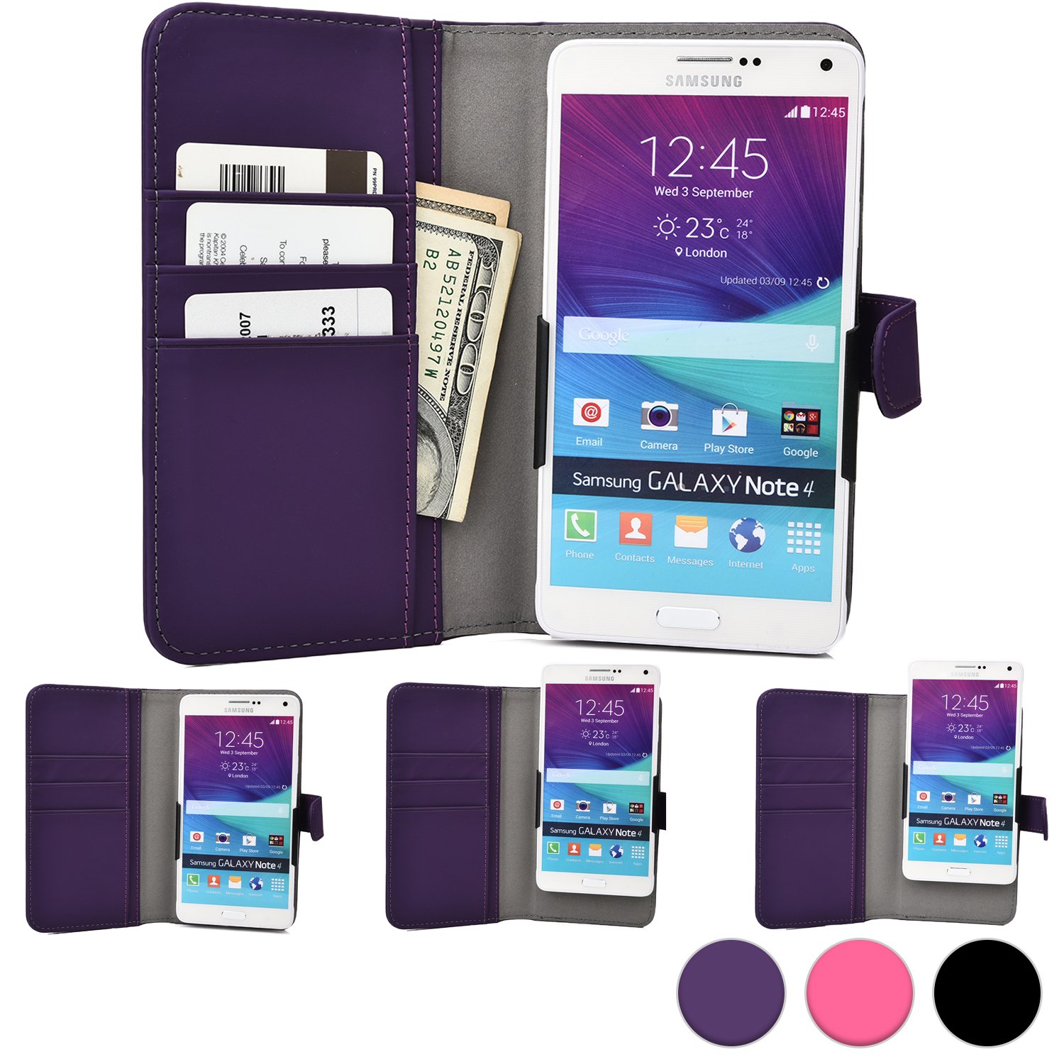 Cooper Slider [Slide-Out Phone Case] for QMobile Noir  X450/X700/X900/Z4/Z5/Z6/Z8/Z8 Plus/Z9 Wallet Pockets, Open Camera, Card  Holder (Purple)