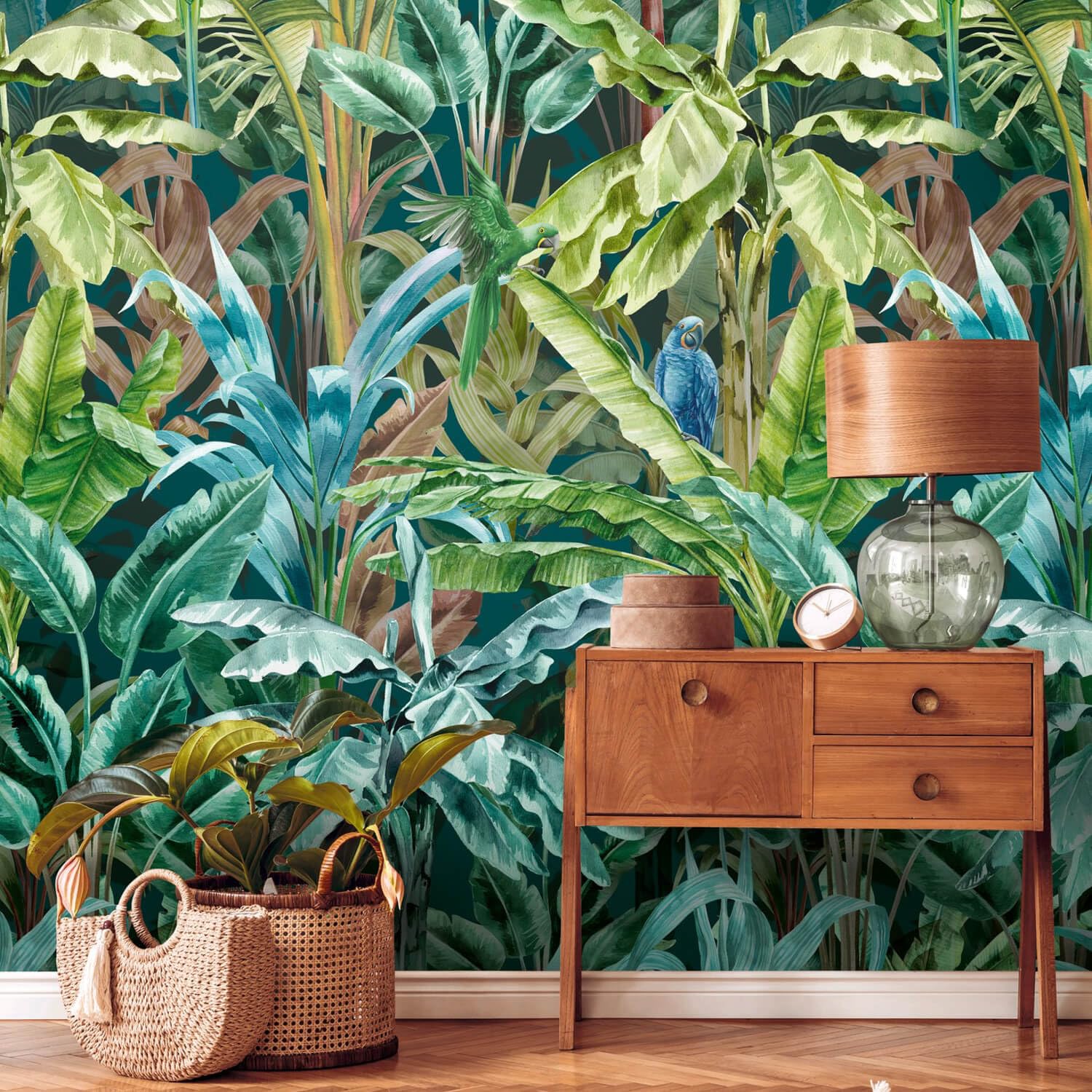 Papier peint panoramique jungle Profhome 391861-GU vert beige 4,45m2