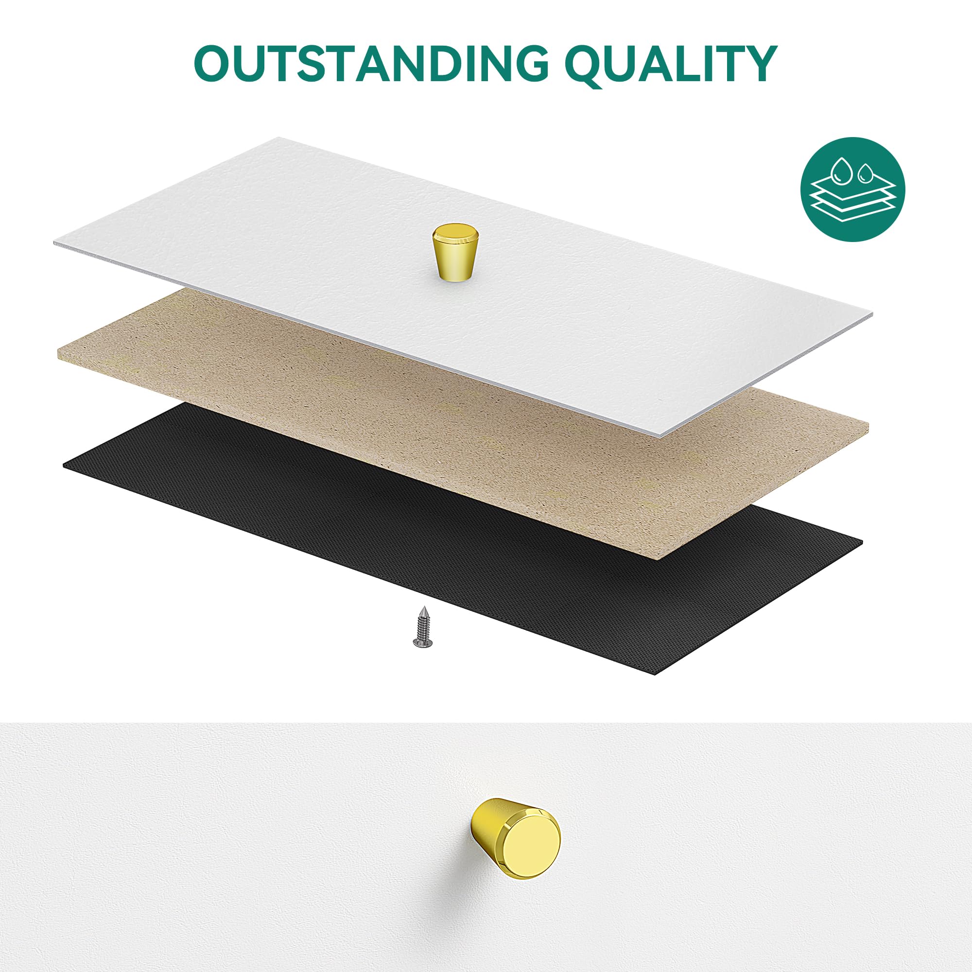 YITAHOME Cajonera para Armario, Cuero PU, Cómoda Dormitorio 8 Cajones, Cajones de Tela con Parte de Madera, Cajas organizadoras para armarios, Dormitorio, Pasillo, Blanco