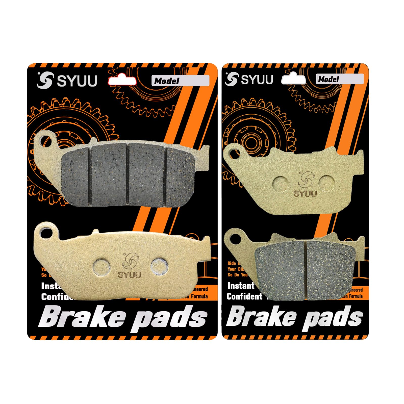 SYUU Klocki hamulcowe motocyklowe z włókna miedzianego z przodu z tyłu do Harley Davidson XL 883 1200 Sportster 2004-2013 FA381F FA387R