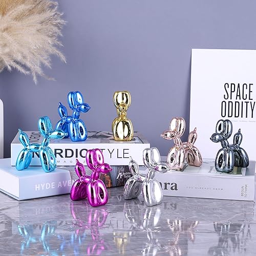 Miniatura 7 de Perro globo plateado - Decoración de animales y escultura moderna para dormitorio, oficina y habitación de preparación