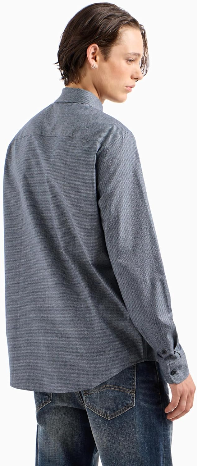 Armani Exchange Men's Regular Fit Button Down Herringbone Pattern - Image 4