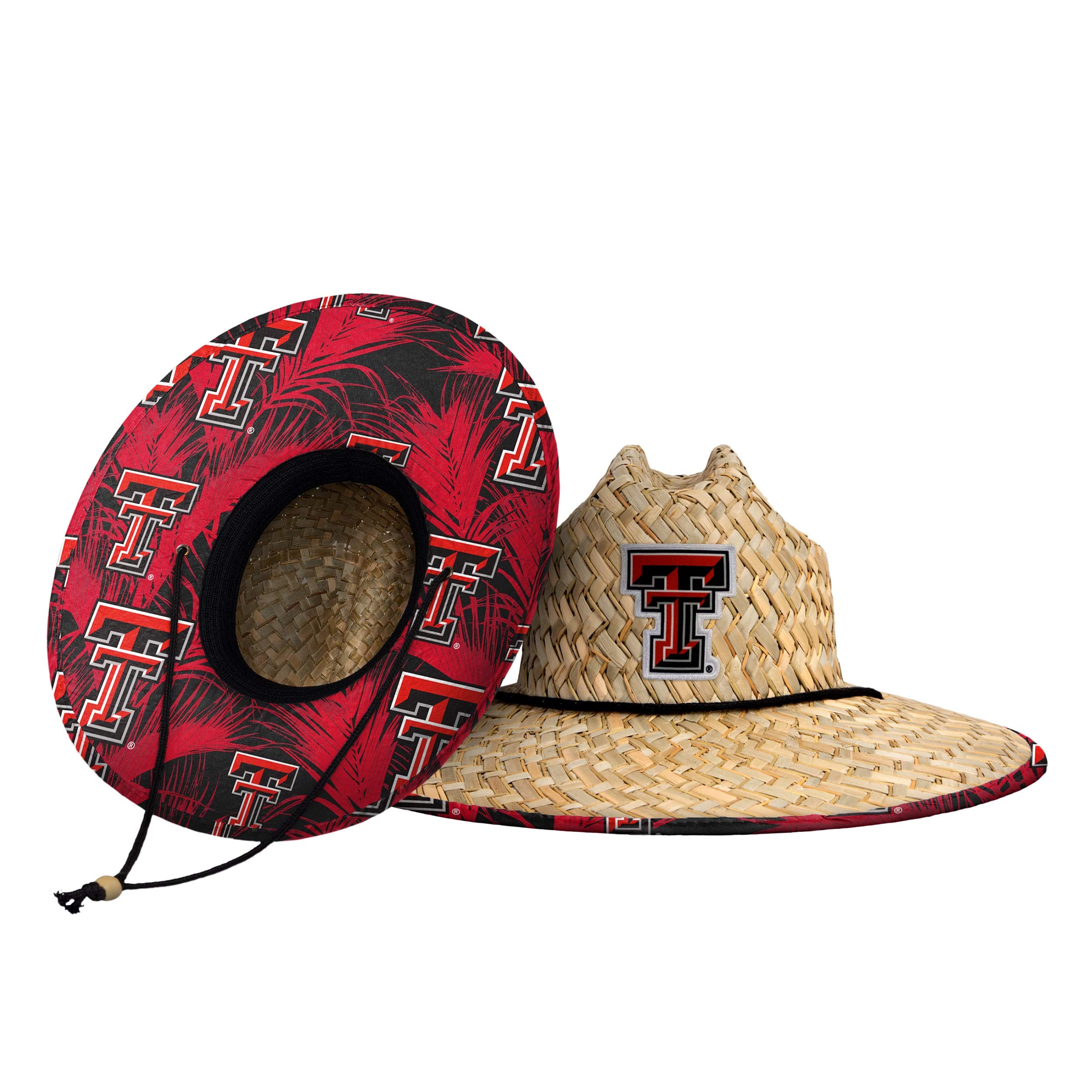 FOCO Men's NCAA College Team Logo Floral Straw Sun Hat