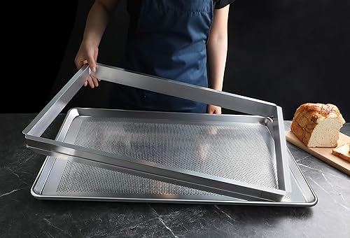 Miniatura 8 de New Star Foodservice Sartén de aluminio de calibre 18 de grado comercial (18 L x 26 W x 1 H (tamaño completo)