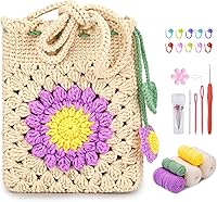 Vista 12 de Pnytty Kit de Ganchillo para Principiantes Adultos, Kit de Tejido de Inicio de 107 piezas Incluye Hilo de Ganchillo, Ganchos de Ganchillo