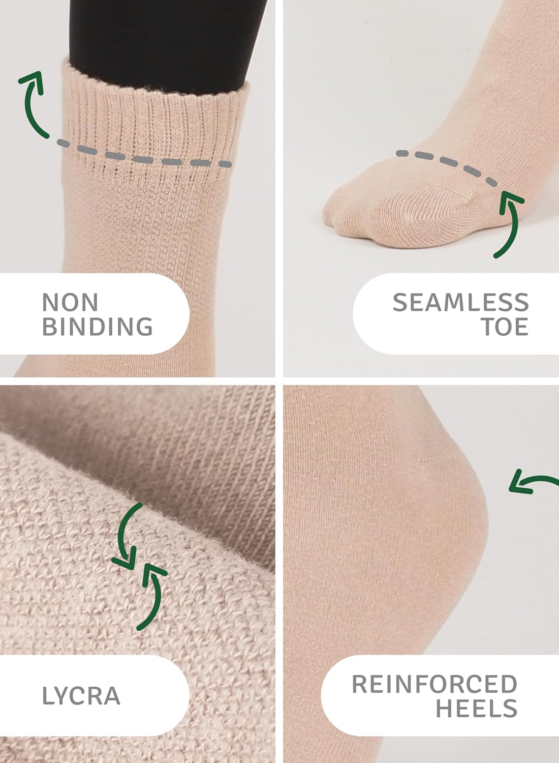 Women's Diabetic Ankle Socks, Made with Rayon derived from Bamboo | Loose Fit, Seamless | Size 6-9/10-12, 3 Pairs - Image 3