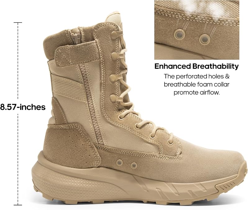 NORTIV 8 Men's Breathable Tactical Military Boots