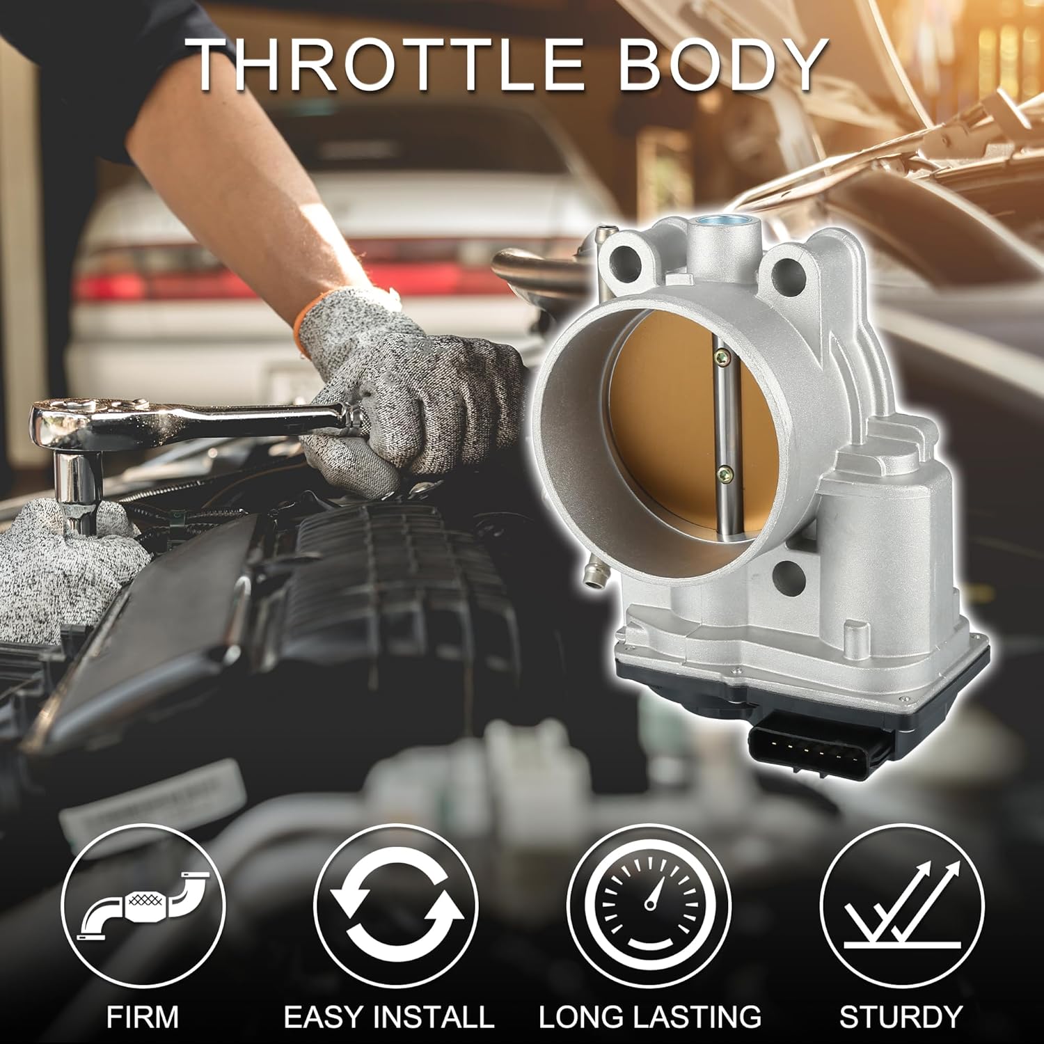 Throttle Body Assembly for Land Rover LR2 3.2L L6 - Gas 2011Consistent No.LR010814 | Body Actuator Silver Tone 1 Pcs