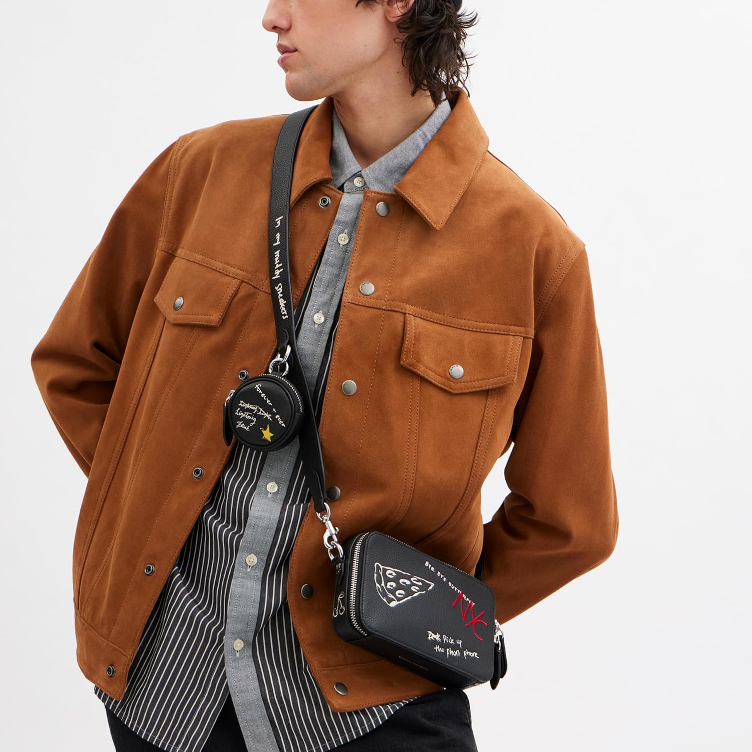 COACH Charter Crossbody 19 with Sketch Print, Black Multi