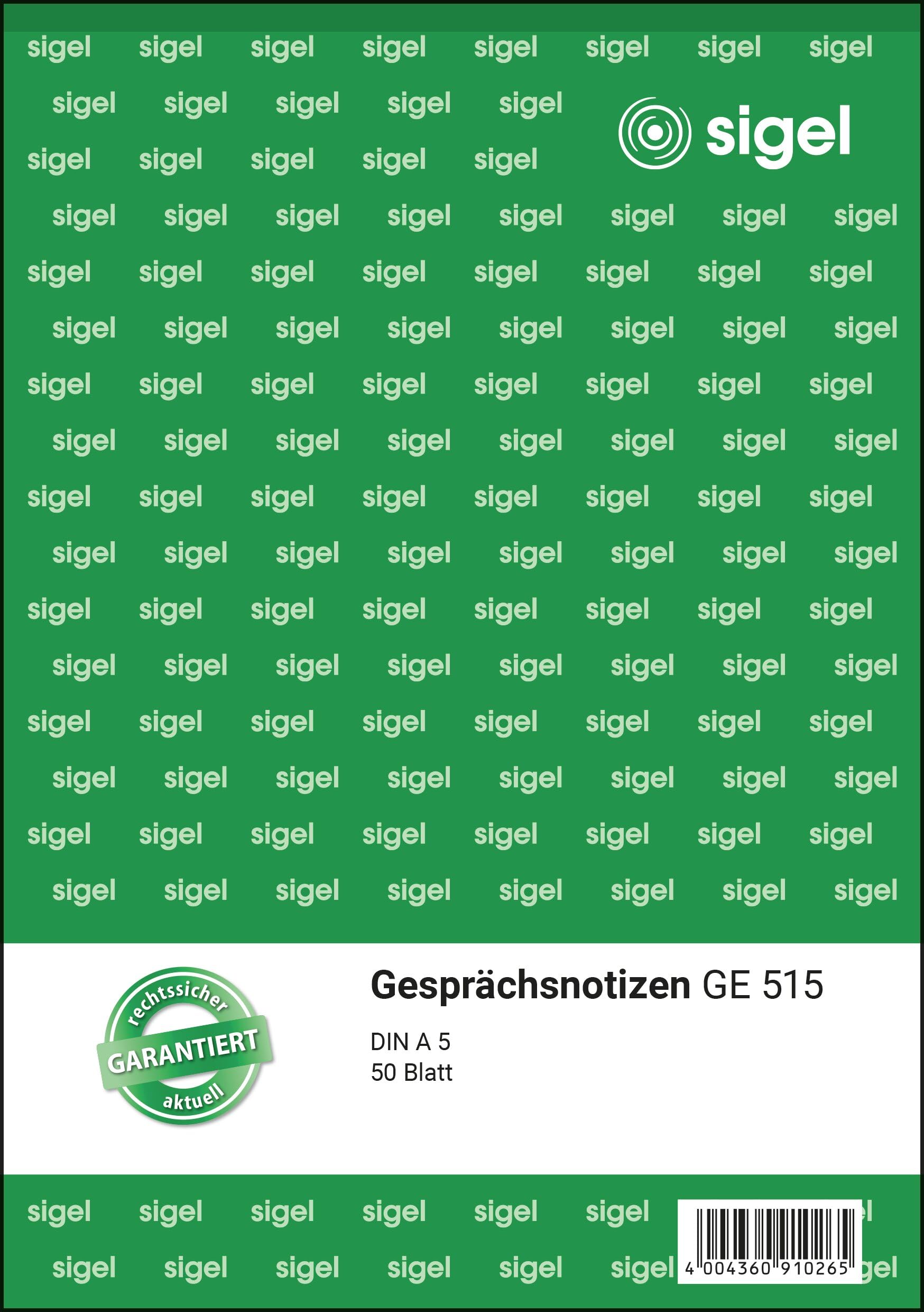 SIGEL GE515 Conversation Notes A5 50 Sheets