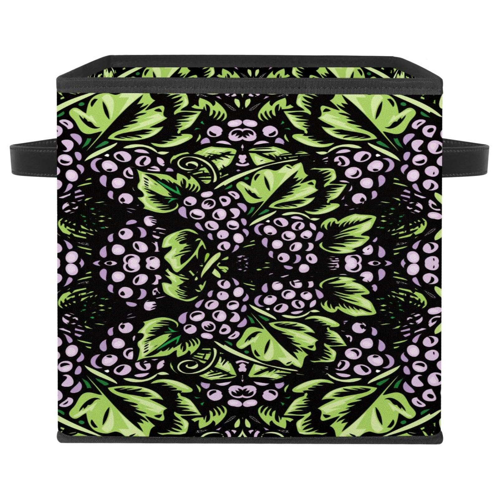 Boîte de rangement pliable en tissu cube pour placard et chambre Raisin Vintage