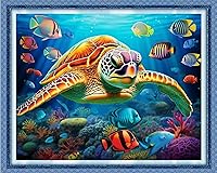 Vista 29 de Dimensean Kits de punto de cruz estampados, gama completa de patrones de bordado, kits de iniciación para principiantes y adultos, kits de punto