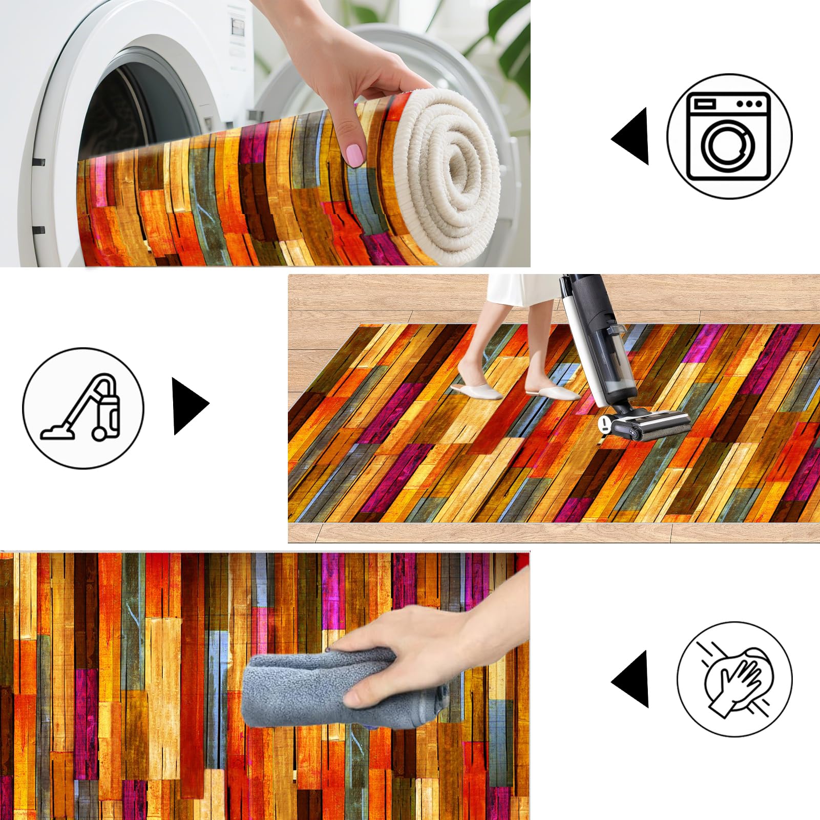 Tapis de Cuisine Long Tapis de Passage Lavable en Machine Antidérapant 50 x 220 cm Tapis de Couloir Absorbant Tapis de Sol pour Couloir Cuisine Devant Evier Salle à Manger Buanderie Chambre