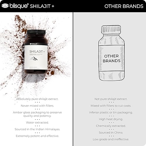 Miniatura 5 de Blisque - Polvo de extracto de shilajit orgánico puro del Himalaya  Auténtico y natural  Contiene ácido fúlvico y oligominerales  228 porciones