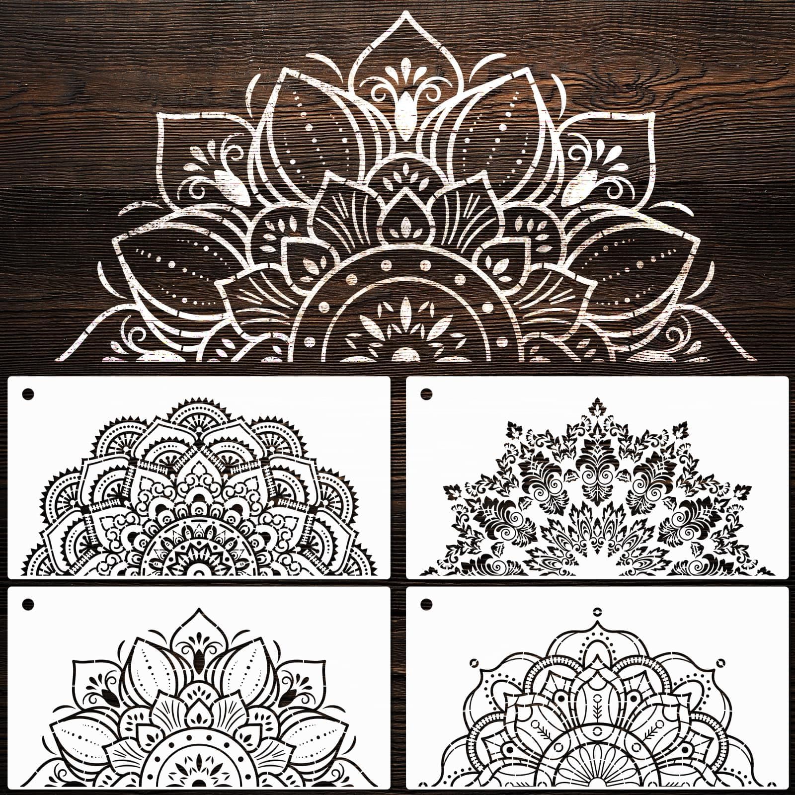 CrafTreat Reusable Dotting Mandala Stencils For Painting On Wood - View #7