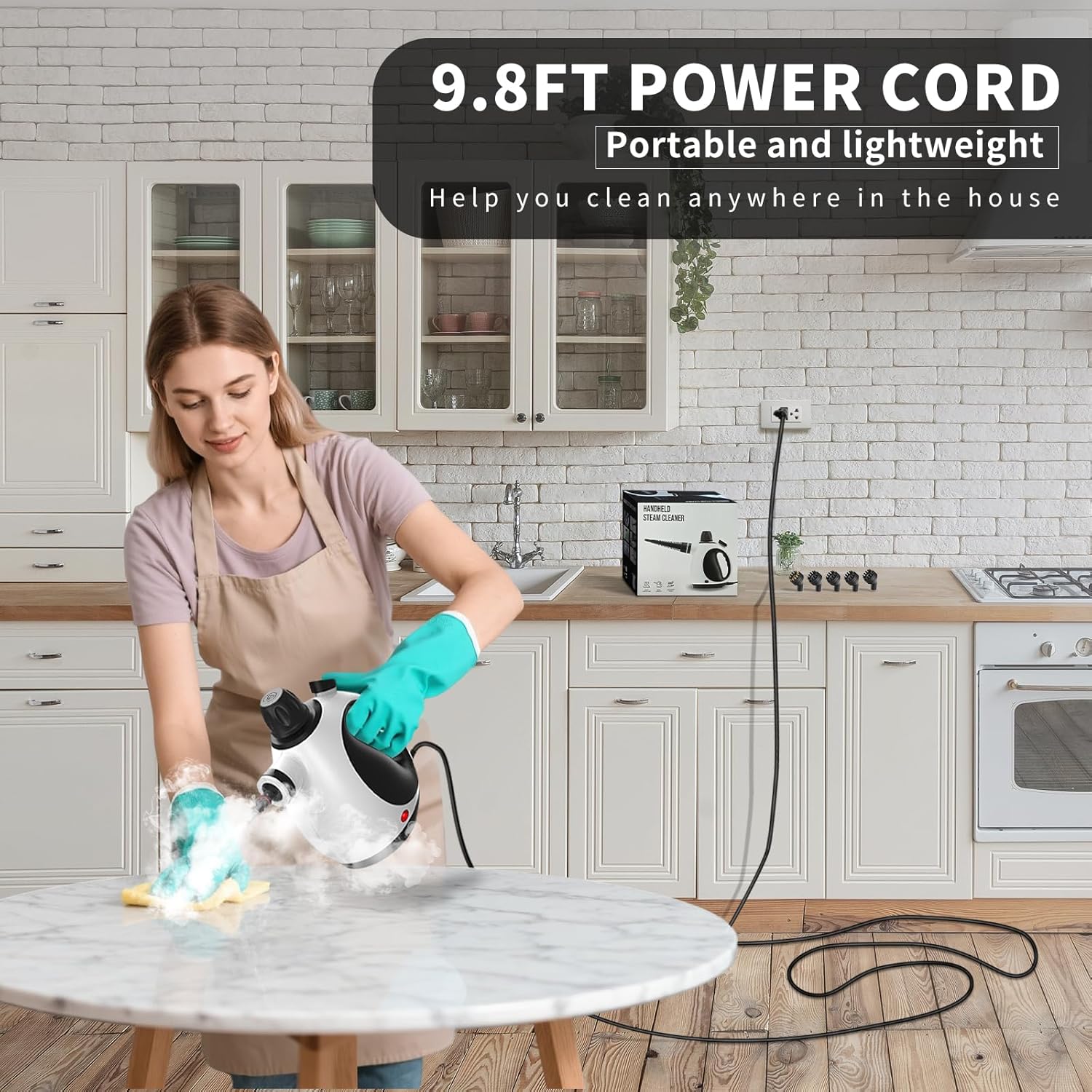 Pressurized Handheld Steam Cleaner with 14 pcs Accessories, Portable Steamer for Cleaning, Steam Cleaner for Home for Dirt, Grease, Grout, Tile, Floor, Car - Image 6