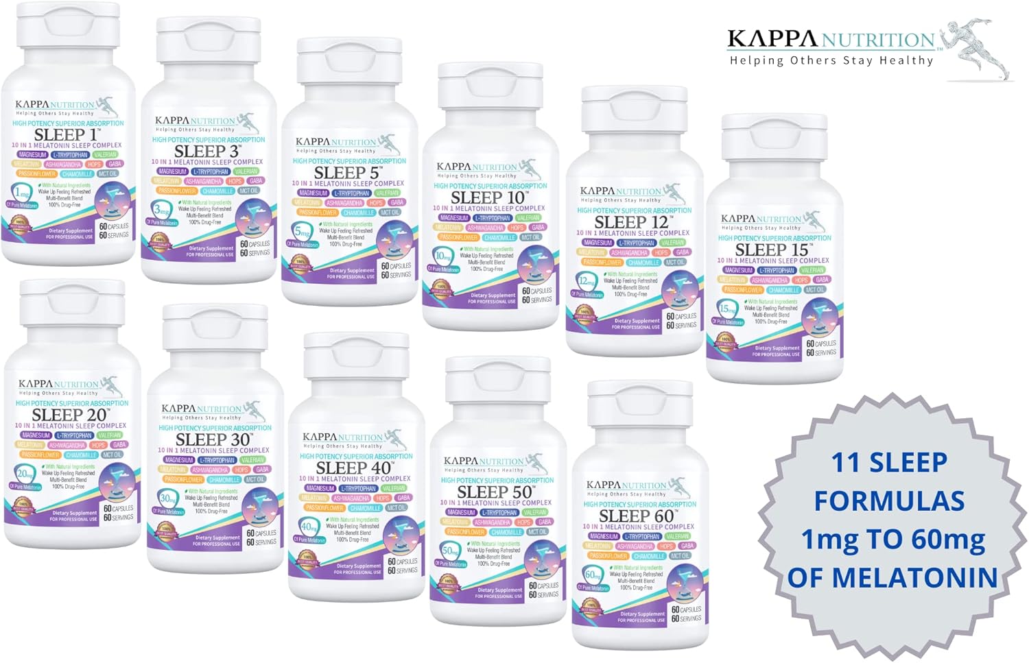 Buy KAPPA NUTRITION Sleep 12, 12mg Melatonin, Chamomille, MCT Oil