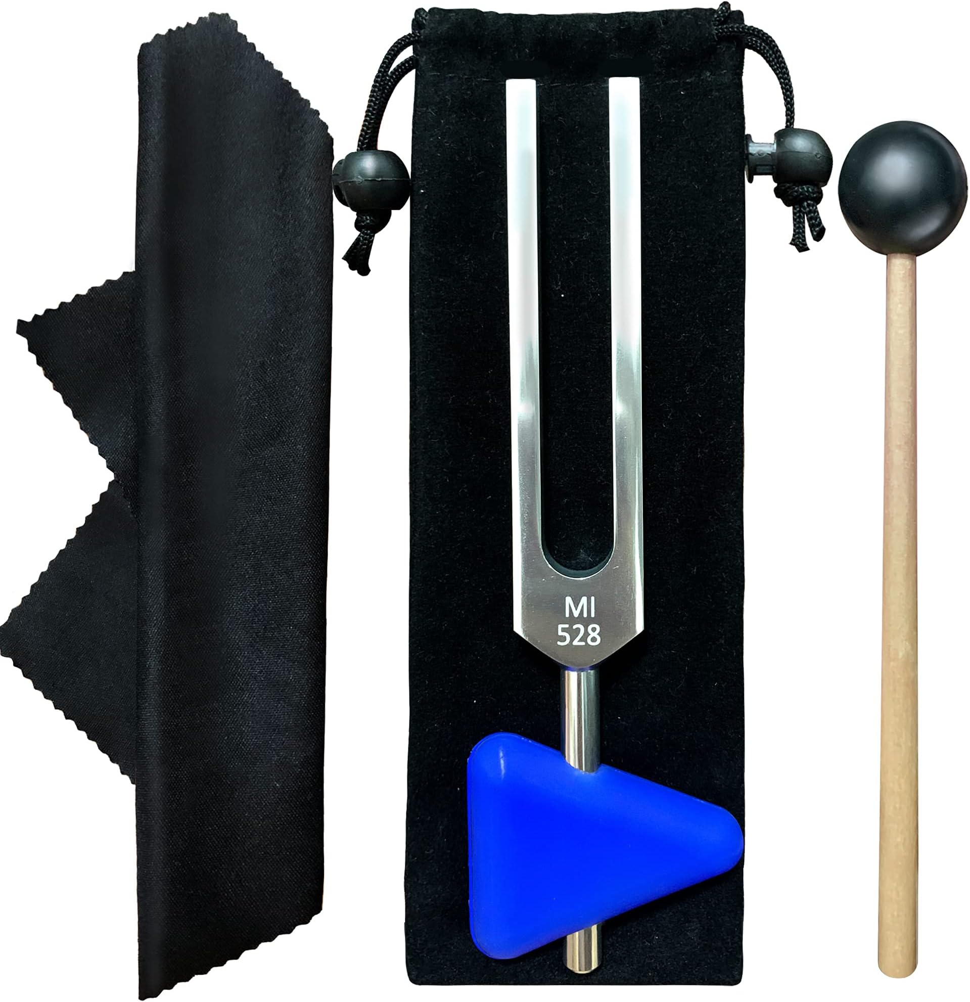 Falltail528 Hz Tuning Fork for Healing with Silicone Hammer & Cleaning Cloth Chakra DNA Repair Sound Healing Instrument Tuning Forks