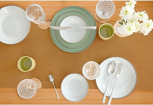 Vista 208 de Solino Home Camino de mesa de lino – 14 x 90 pulgadas, lino europeo, beige – Fete, hecho a mano con tela de lino 100% puro