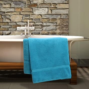 Luxury Hotel & Spa Collection Highly Absorbent, Quick Dry 100% Turkish Cotton 700 GSM, Eco Friendly Towel, for Bathroom Dobby Border Soft Bath Towel Set 27 X 54 -Aqua Blue, Bath Towels - Set of 4