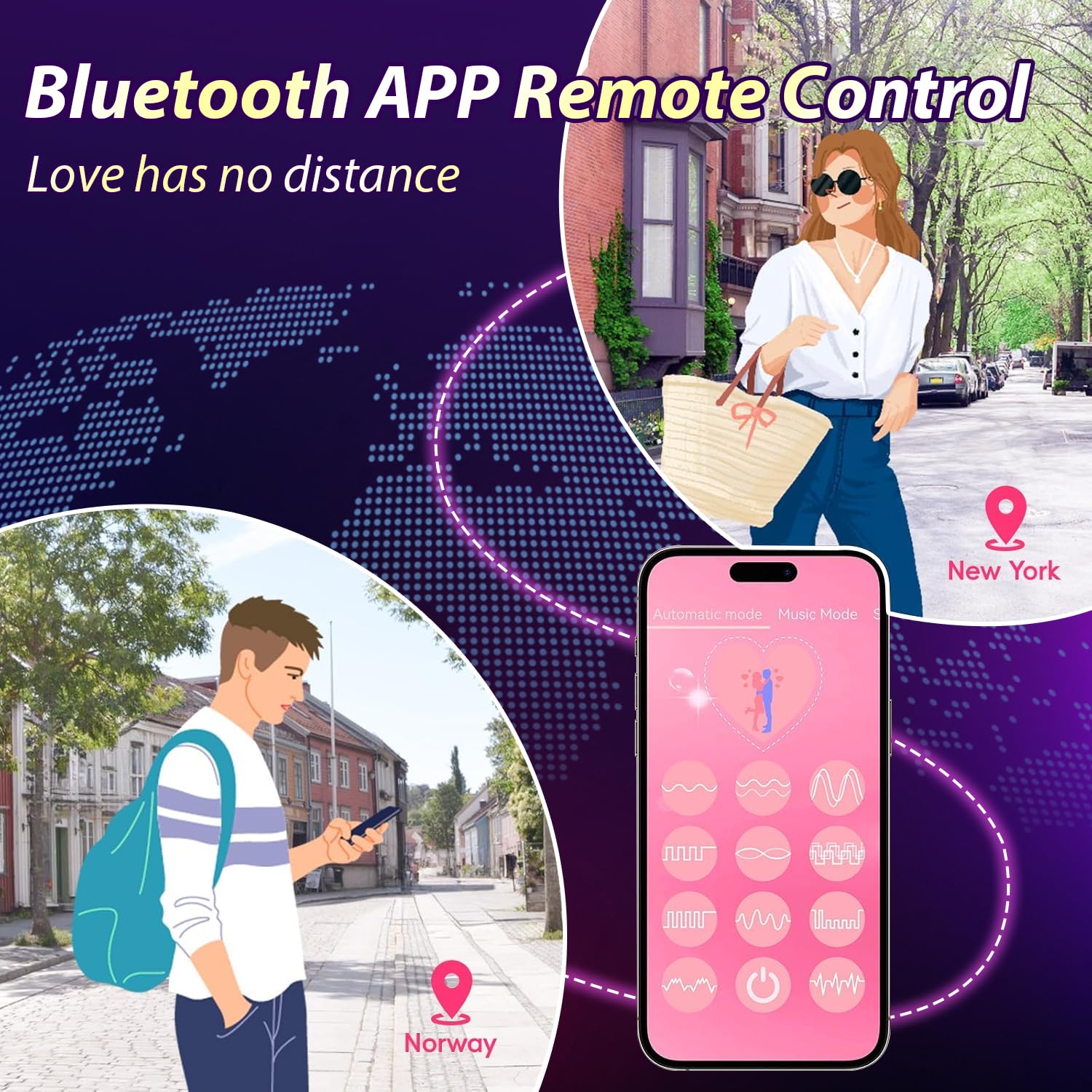 Vibrator Adult Sex Toys App Remote Control G Spot Vibrators Long Distance Egg Vibrator Wireless Bluetooth Rechargeable Wearable for Female Couples Clitoral Stimulator Sexual Pleasure Tools for Women