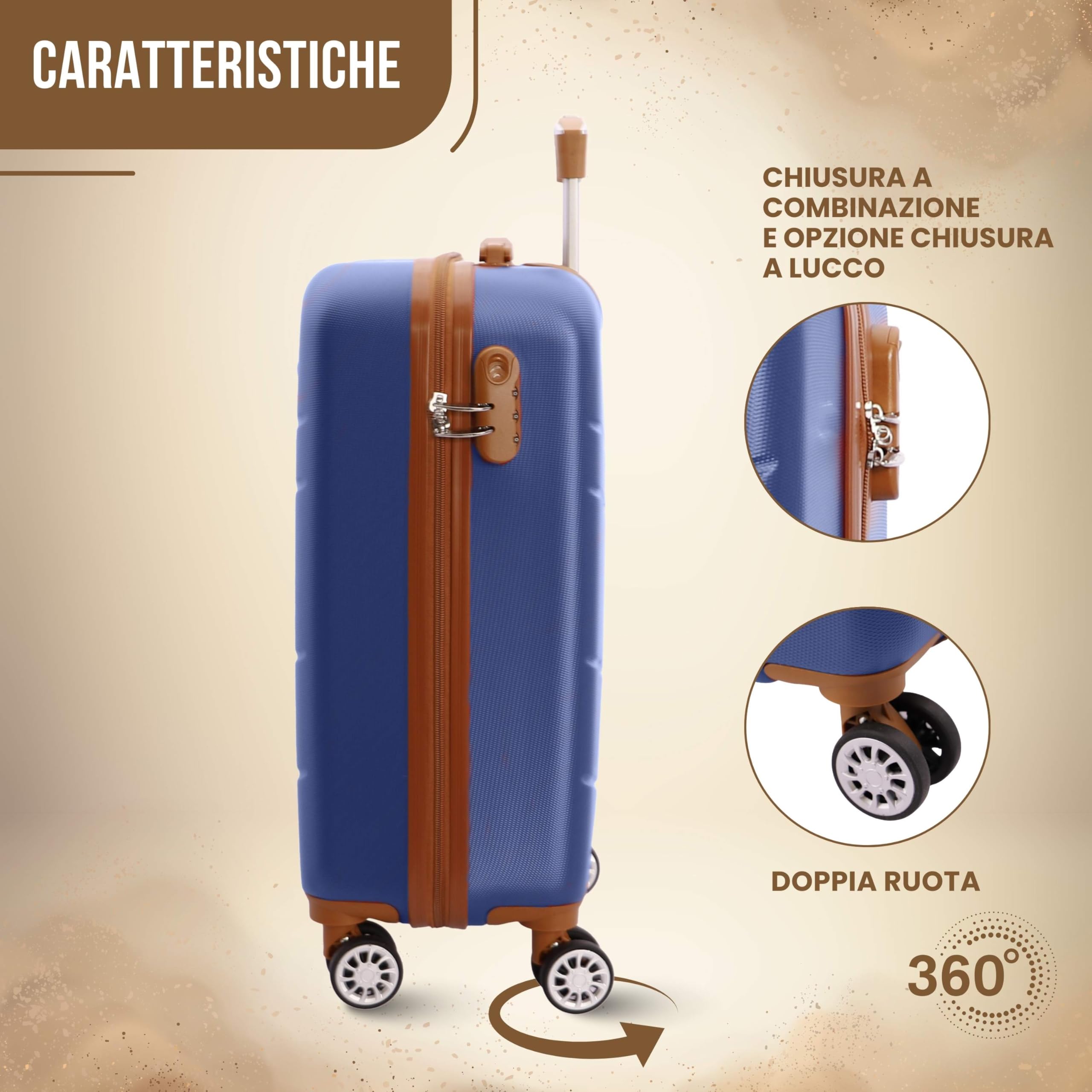 El Caballo - Trolley bagaglio a mano 55x40x20 | Valigia Bagaglio a mano Ryanair | Valigia Media Rigida | Trolley Cabina