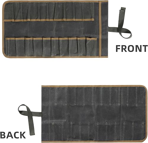 Miniatura 4 de Bolsa enrollable para llaves (20 ranuras), bolsa de transporte portátil, almacenamiento de taller, herramientas de carpintería, bolsa organizadora