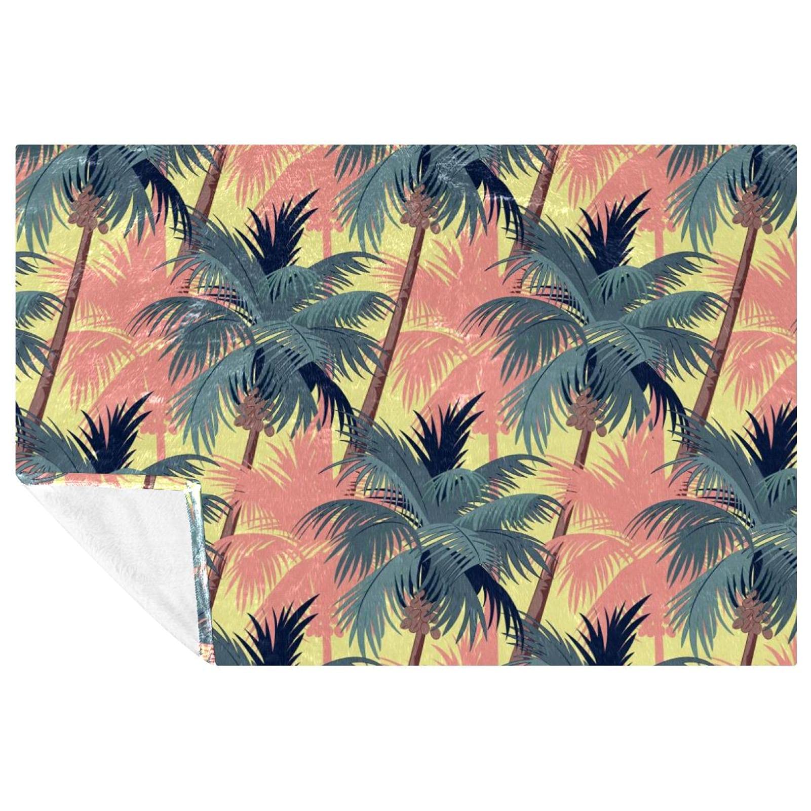 Couverture douce haut de gamme au motif imprimé cocotier