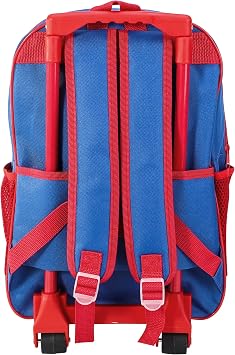 TDL Stitch Kids' Trolley Backpack with Wheels, Adjustable Handle, 2 Compartments