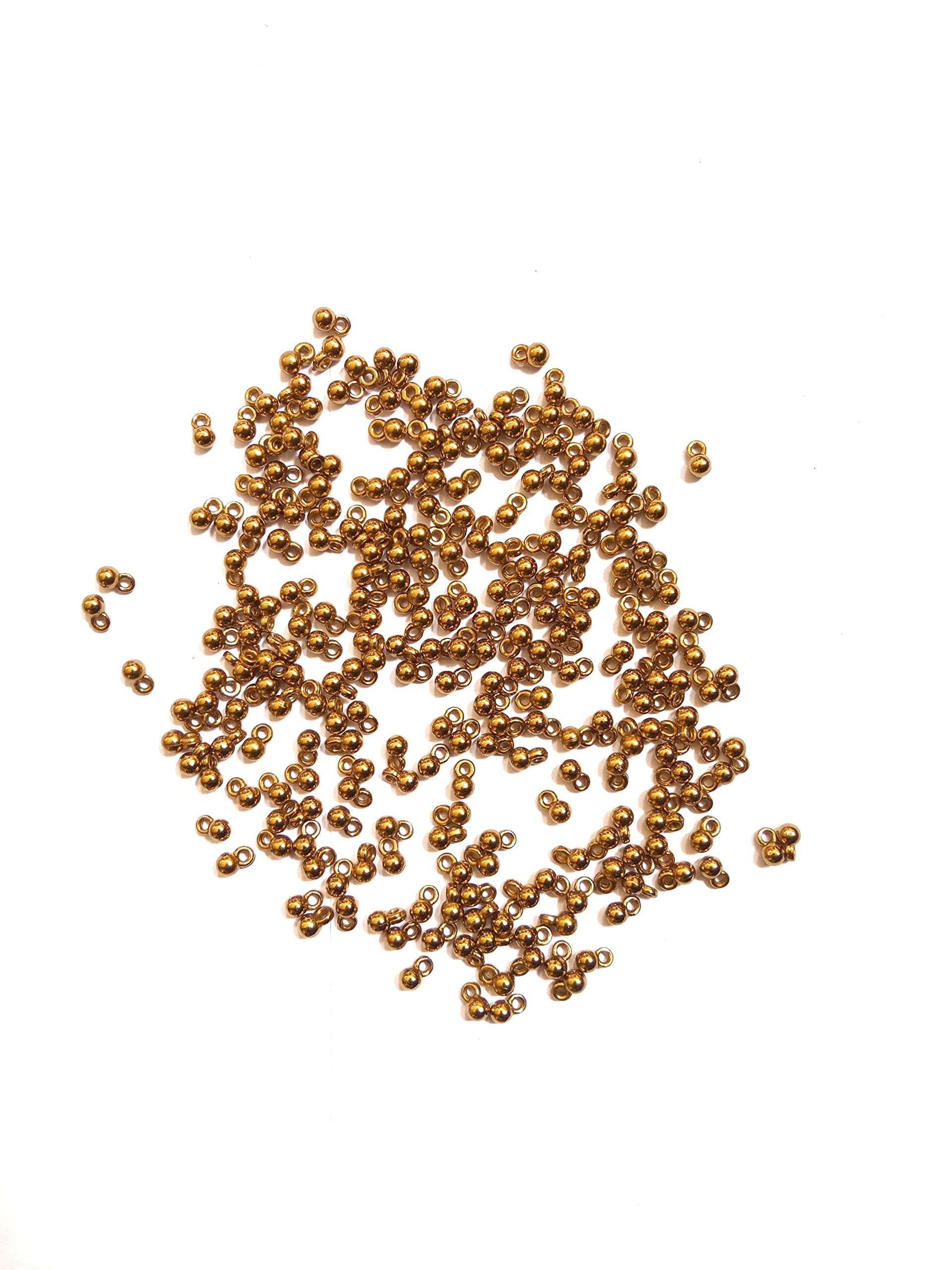 400 pcs of 4mm ghoongroo Beads for Jewellery Making and Other Arts and Crafts (Antique Gold)-image-25