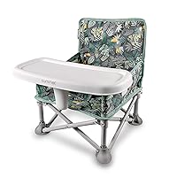 Vista 20 de Bright Starts Pop 'N Sit asiento elevado portátil, uso en interiores/exteriores, asiento de piso con bandeja para alimentación, rosa, 6 meses - 3