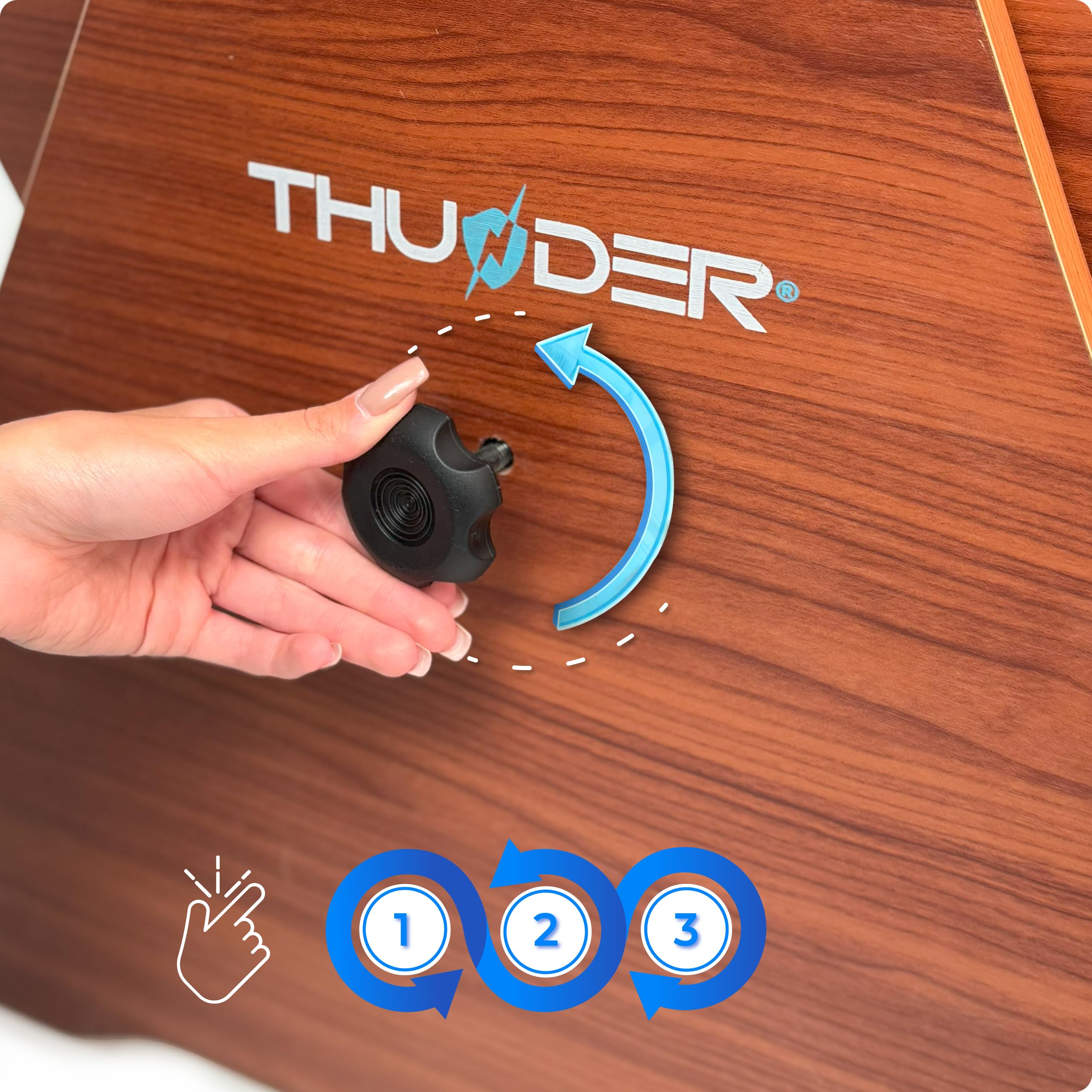 THUNDER SMART 3-in-1 Multifunktionaler Spieltisch 126 cm – Tischfußball, Billard und Airhockey, Stabiler drehbarer Spieletisch mit Zubehör für Kinder und Erwachsene