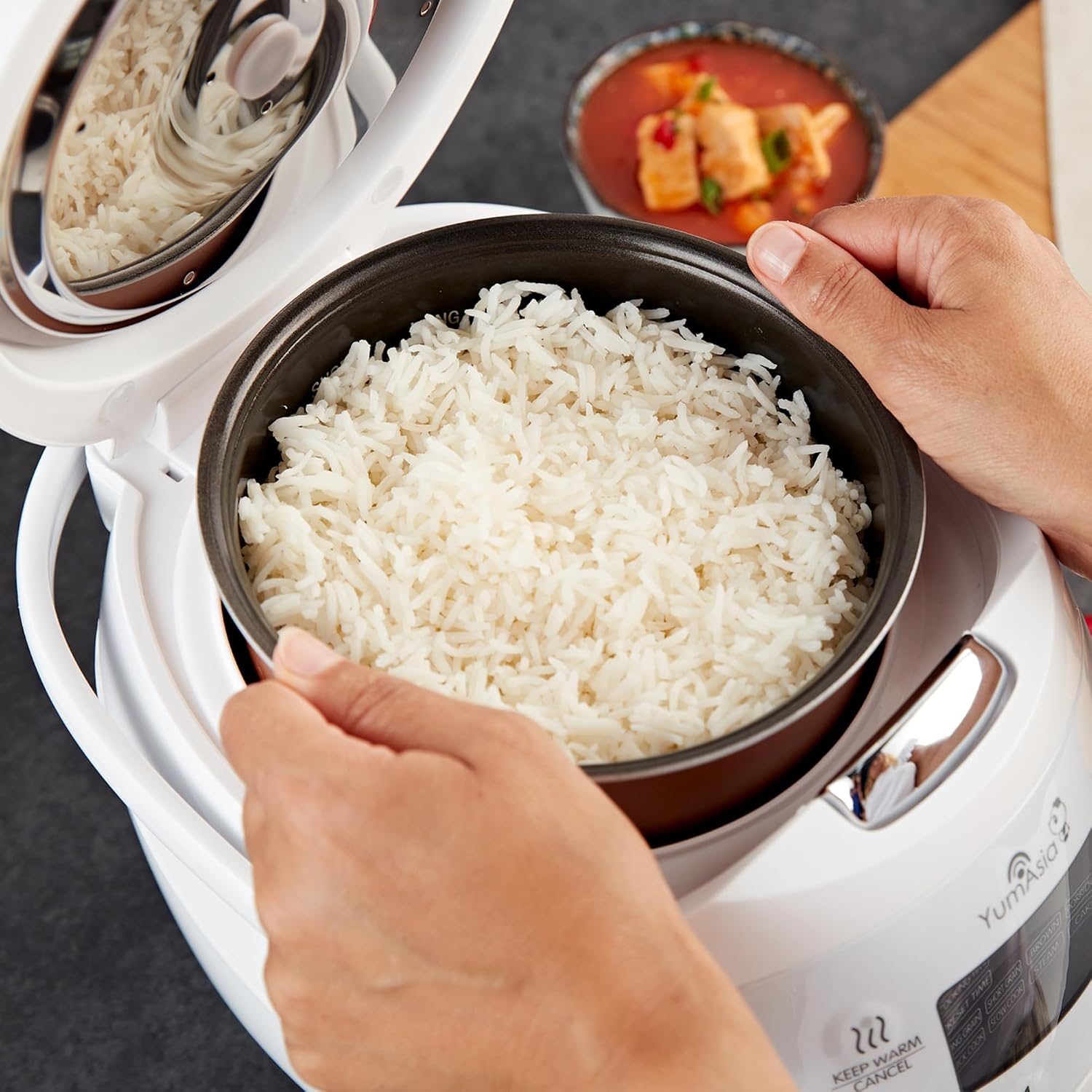 Panda Mini Rice Cooker With Ninja Ceramic Bowl and Advanced Fuzzy Logic… thumbnail 9