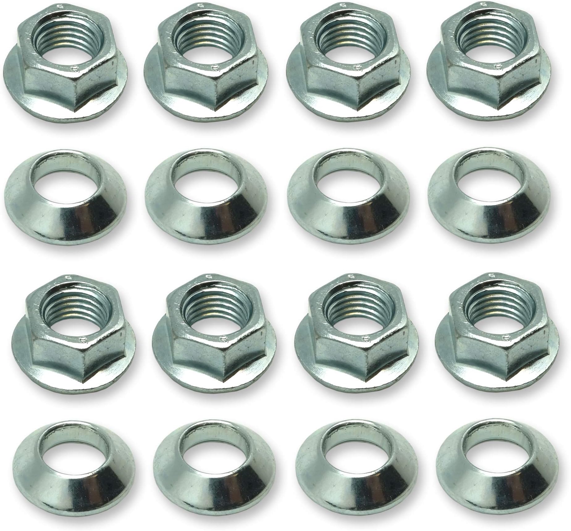 Wheel Accessories Parts Set of 16 Chrome 10x1.25 Flat Seat ATV & UTV Lug Nuts 14mm