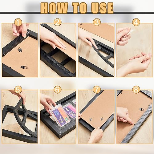 Miniatura 3 de Colarr 2 juegos de estuche de exhibición de tarjetas de béisbol con protección UV de 5 grados, marco de exhibición de tarjetas intercambiables,