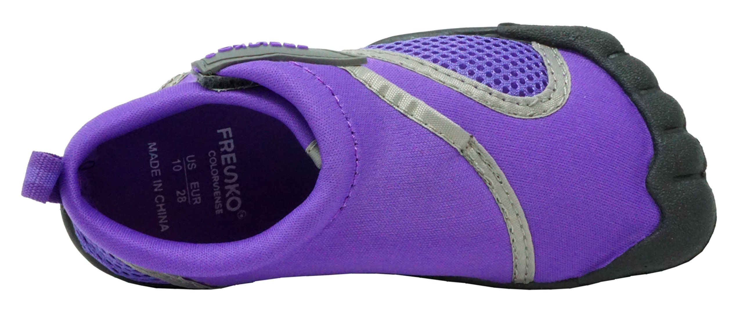 NORTY Little Kids & Toddler Slip-On Childrens Water Shoes Boys & Girls Aqua Socks Available In 10 Colors Purple Size: 2 Little Kid