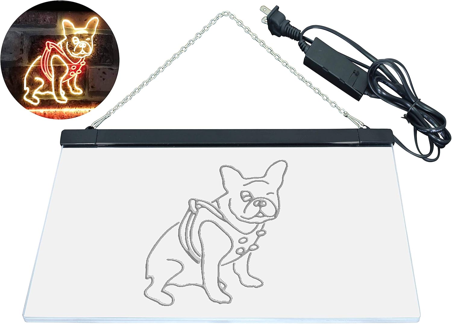 ADVPRO French Bulldog Dog House Dual Color LED Neon Sign Red & Yellow 12" x 8.5" st6s32-j2126-ry
