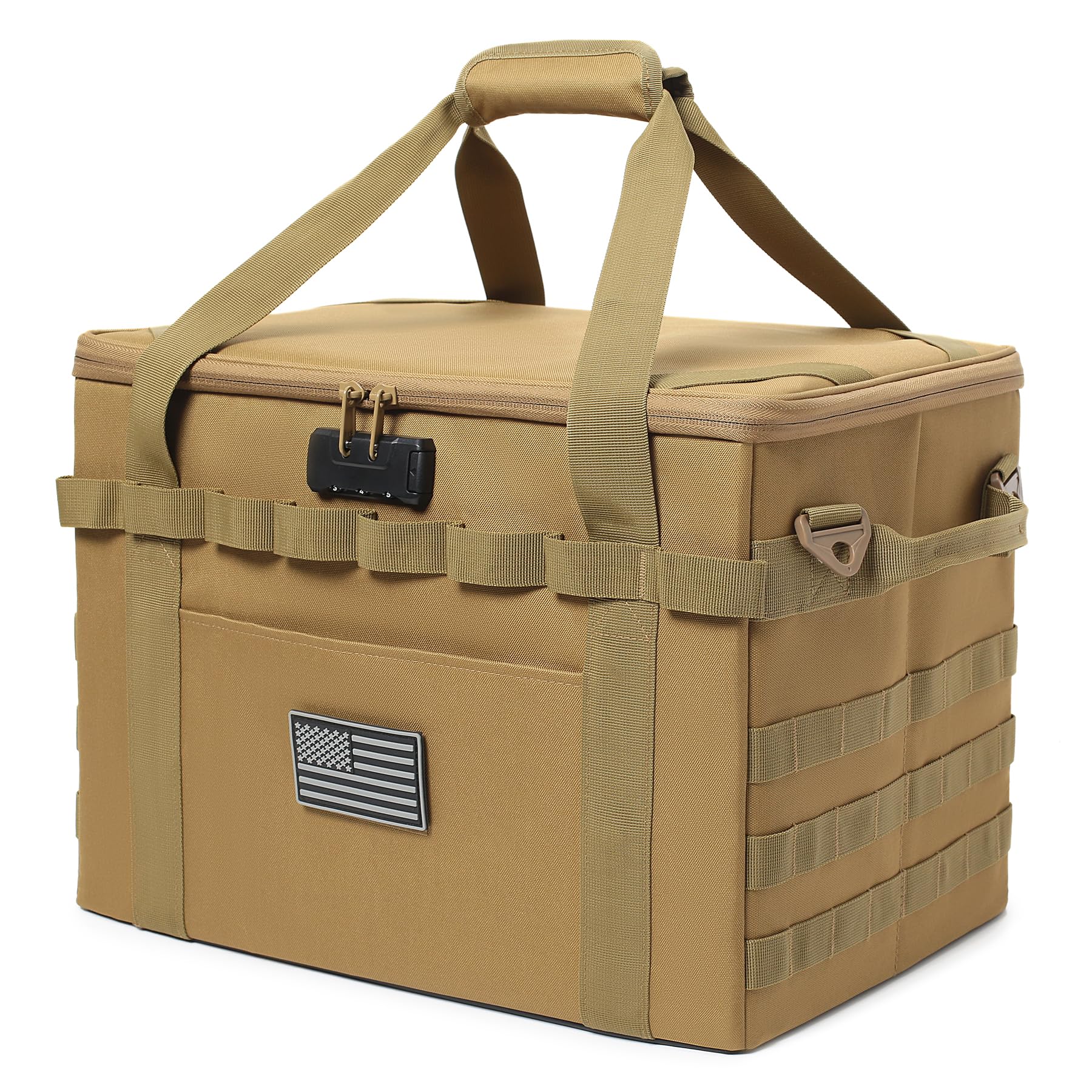 Tactical Camping Storage Bag - 38L Utility Tote Bag Organizer with Combination Lock and Shoulder Strap