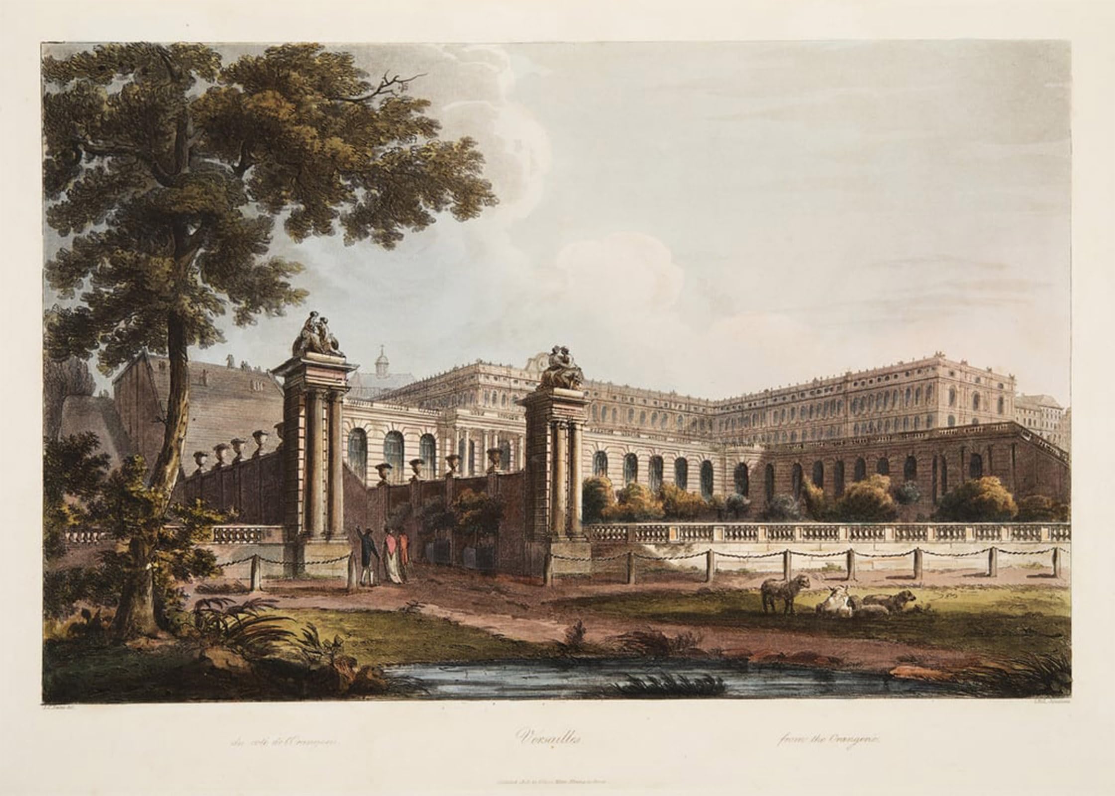 POSTERIIk Vintage Classic Picture Landscape Artwork Versailles From the Orangerie by Claude Nattes Portrait Canvas Painting for Office Home Decor 60x90cm
