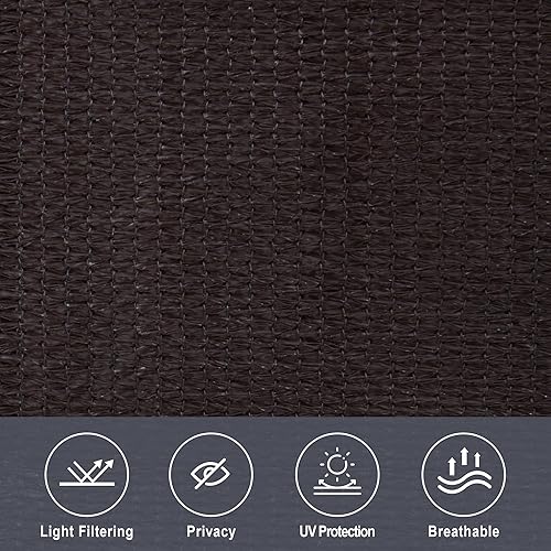 Miniatura 2 de VICLLAX Persiana enrollable prémium para exteriores, 95 % para patio, con cenefa resistente a la intemperie, 4 x 8 pies, color chocolate