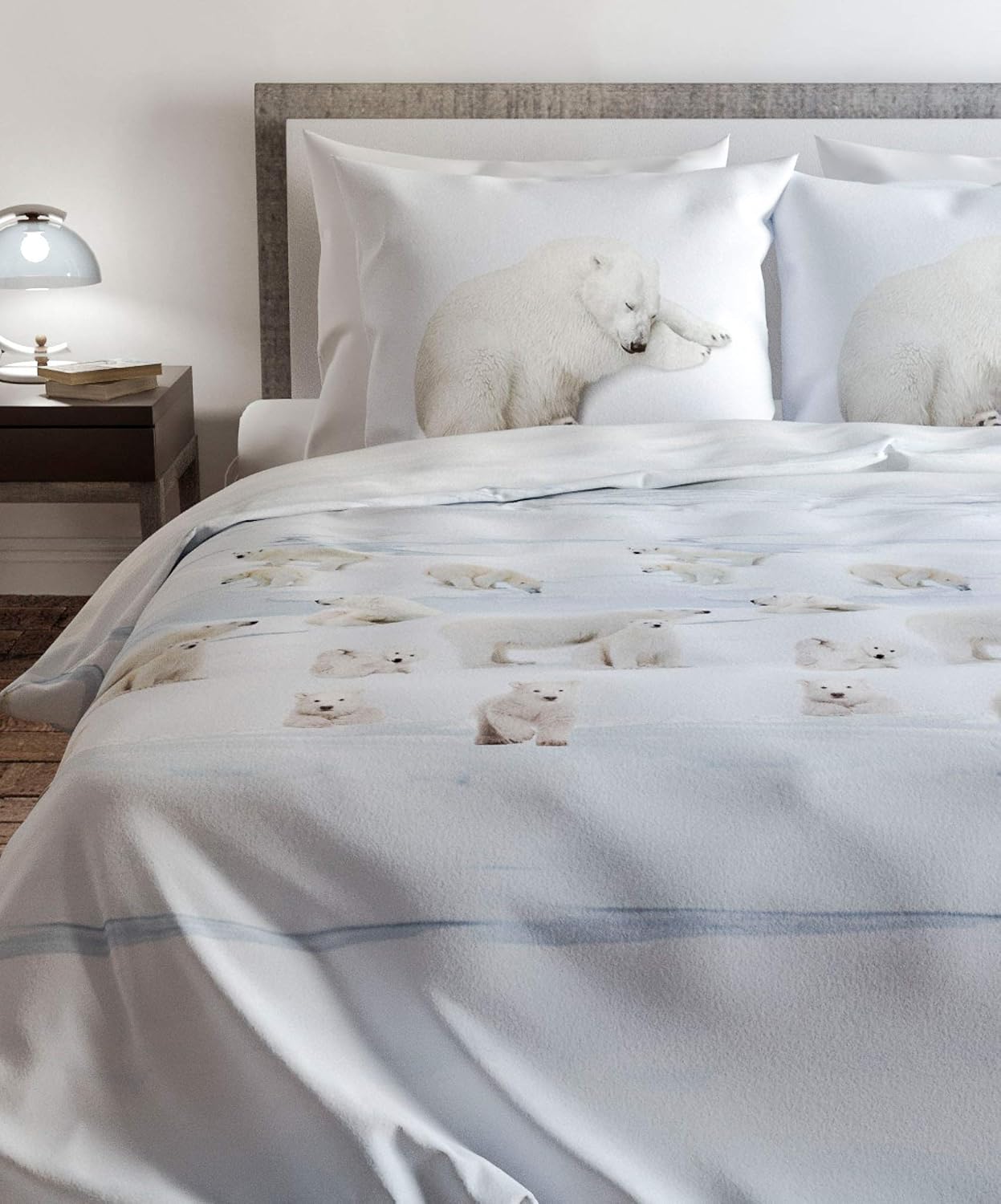 Heckett Lane Ben Duvet Cover, 100% Cotton Flannel, Illusion Blue, 260 x 220 Cm, 1.0 Pieces