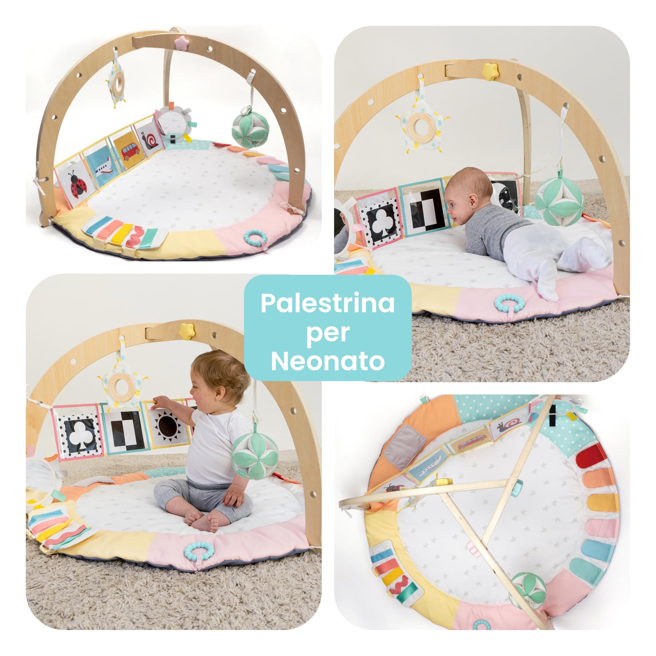 Oh My Baby Palestrina per Neonato | Tappeto attività per Bambini | Tappeto neonato montessori | Tappeto gioco Bambini